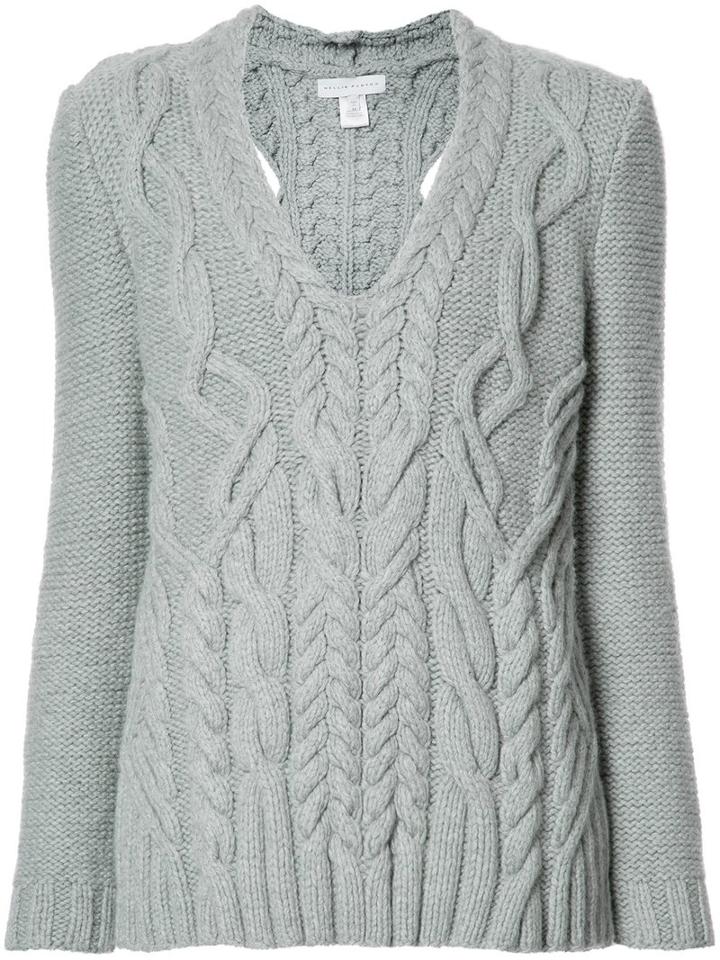 Nellie Partow V-neck Jumper, Women's, Size: Medium, Grey, Virgin Wool/cashmere