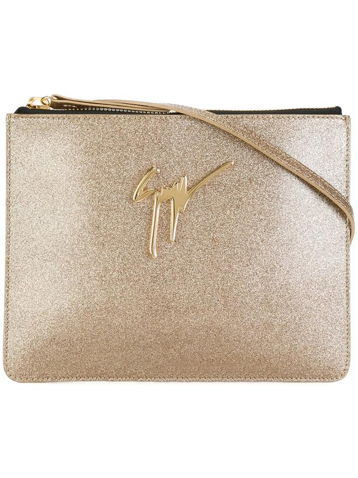 Giuseppe Zanotti Design Logo Plaque Shoulder Bag, Women's, Grey