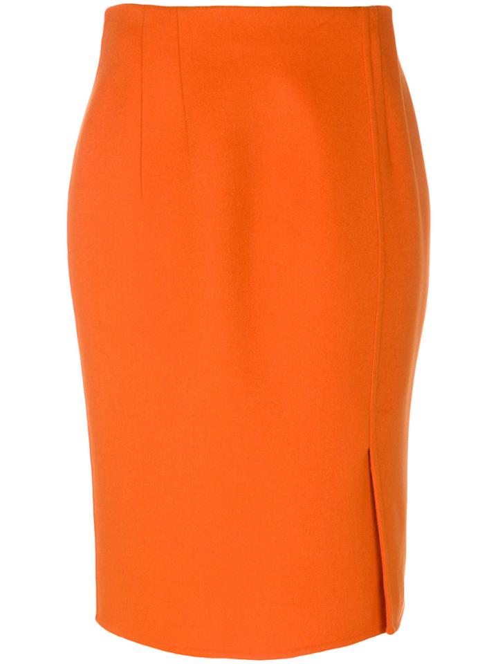 Salvatore Ferragamo Vent Detail Skirt - Yellow & Orange