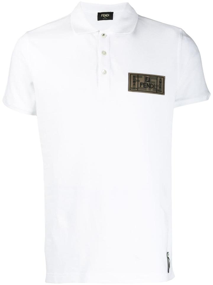 Fendi Ff Patch Polo Shirt - White