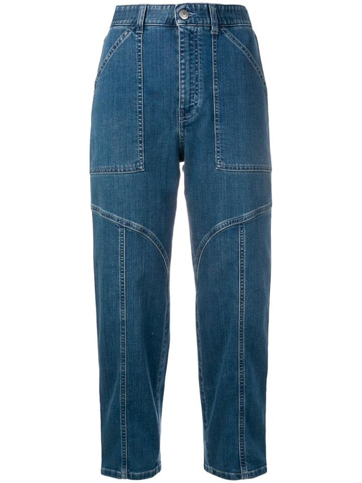 Stella Mccartney Panelled Cropped Jeans - Blue