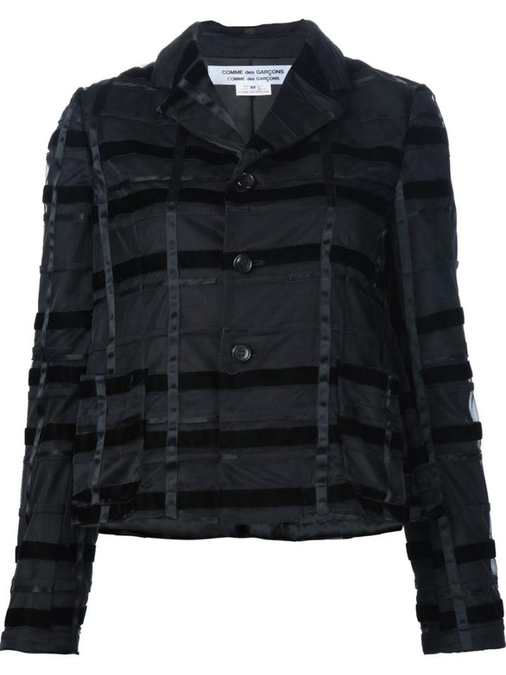 Comme Des Garçons Comme Des Garçons Ribbon Appliqué Jacket, Women's, Size: Medium, Black, Nylon