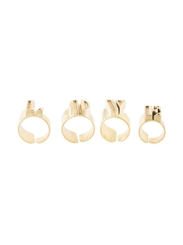 Ellery 'love' Ring Set - Gold