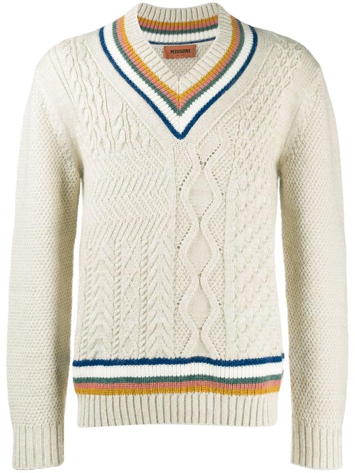 Missoni V-neck Handmade Sweater - White