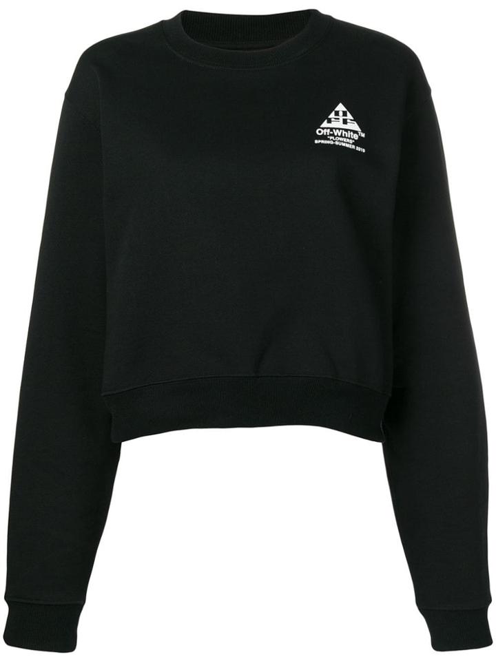 Off-white 'flowers' Logo Embroidered Sweatshirt - Black