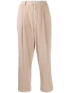Haikure Corduroy Cropped Trousers - Neutrals