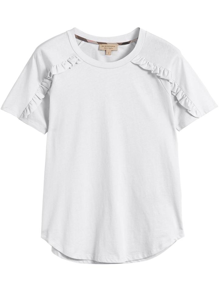Burberry Ruffle Detail T-shirt - White