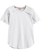 Burberry Ruffle Detail T-shirt - White