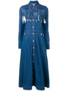 Msgm Cowgirl Long Dress - Blue