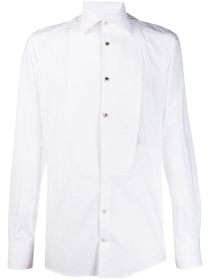 Dolce & Gabbana Chest Appliqué Fitted Shirt - White