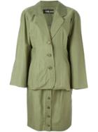 Fendi Vintage Pinstripe Skirt Suit - Green