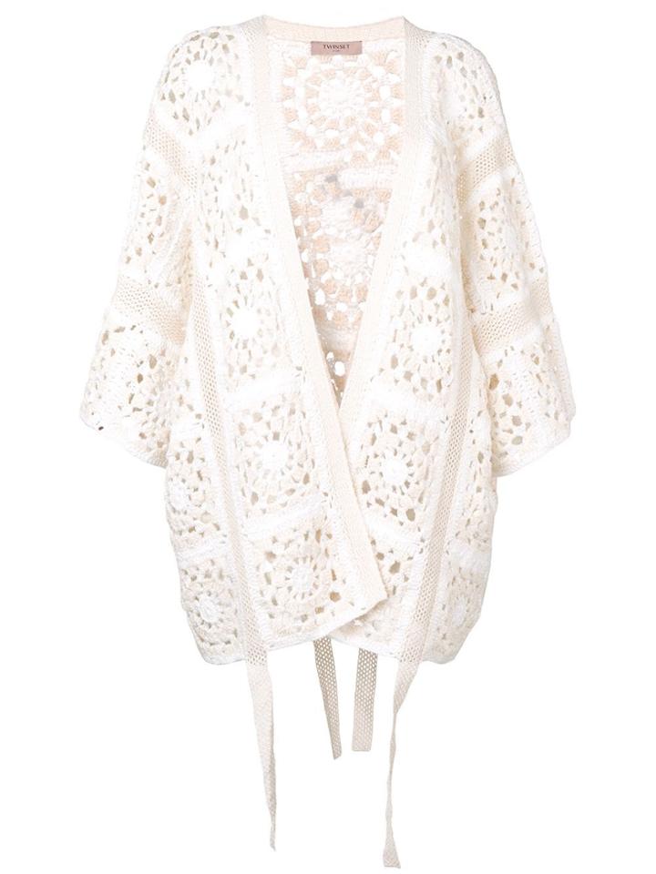 Twin-set Open-knit Cardigan - Neutrals