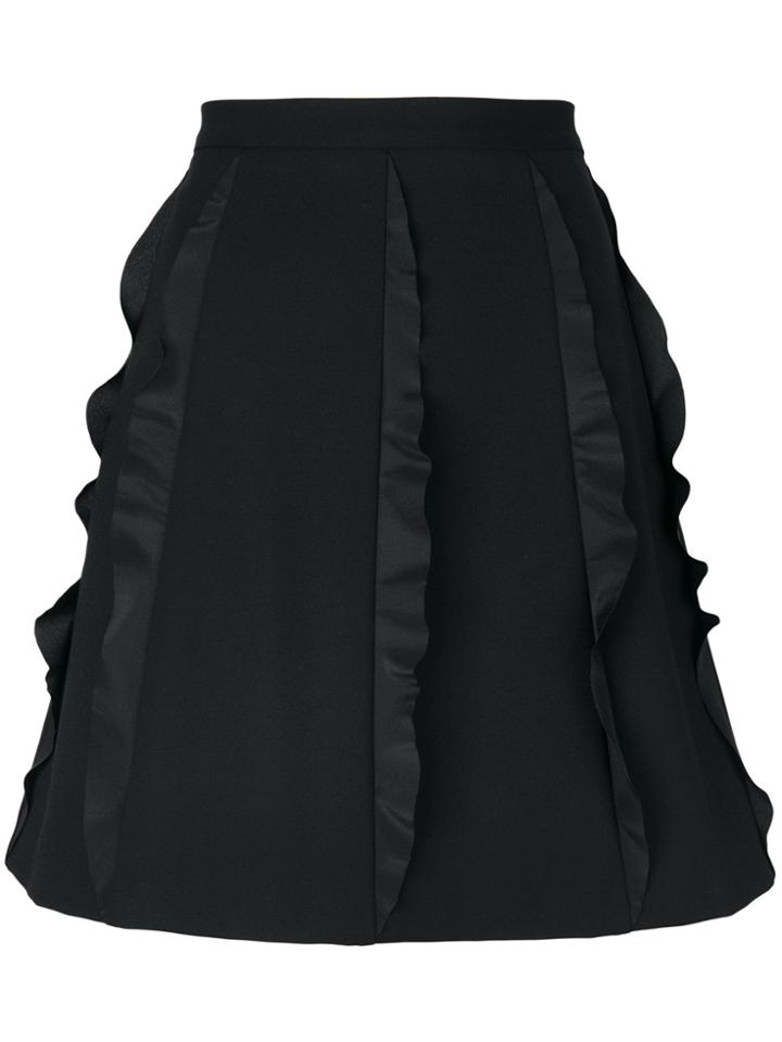 Red Valentino Flared Flounce Detail Skirt - Black
