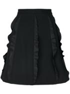 Red Valentino Flared Flounce Detail Skirt - Black
