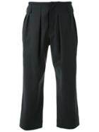 Fad Three Cropped Tailored Trousers, Men's, Size: Medium, Black, Cotton