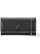 Versace Mini Medusa Head Foldover Clutch, Women's, Black