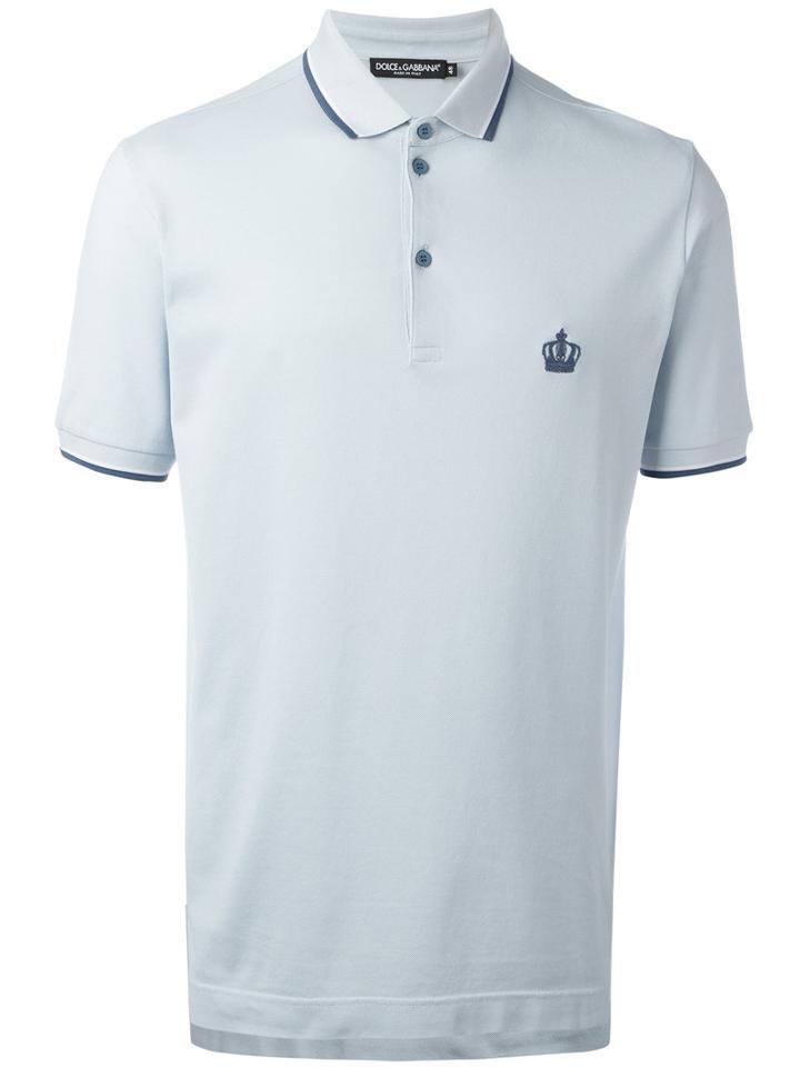 Dolce & Gabbana Polo Shirt, Men's, Size: 52, Blue, Cotton