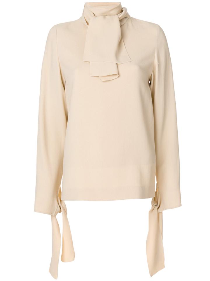 Joseph Tie Neck Blouse - Nude & Neutrals