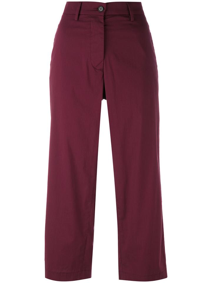 Barena Cropped Trousers, Women's, Size: 42, Red, Cotton/polyamide/spandex/elastane