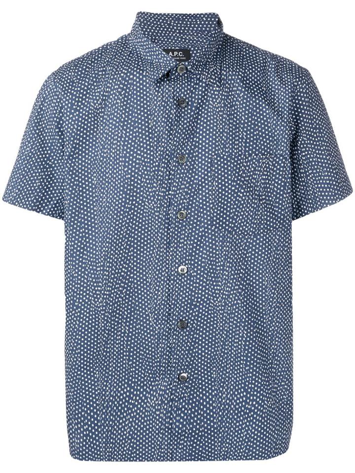 A.p.c. Polka Dot Printed Shirt - Blue