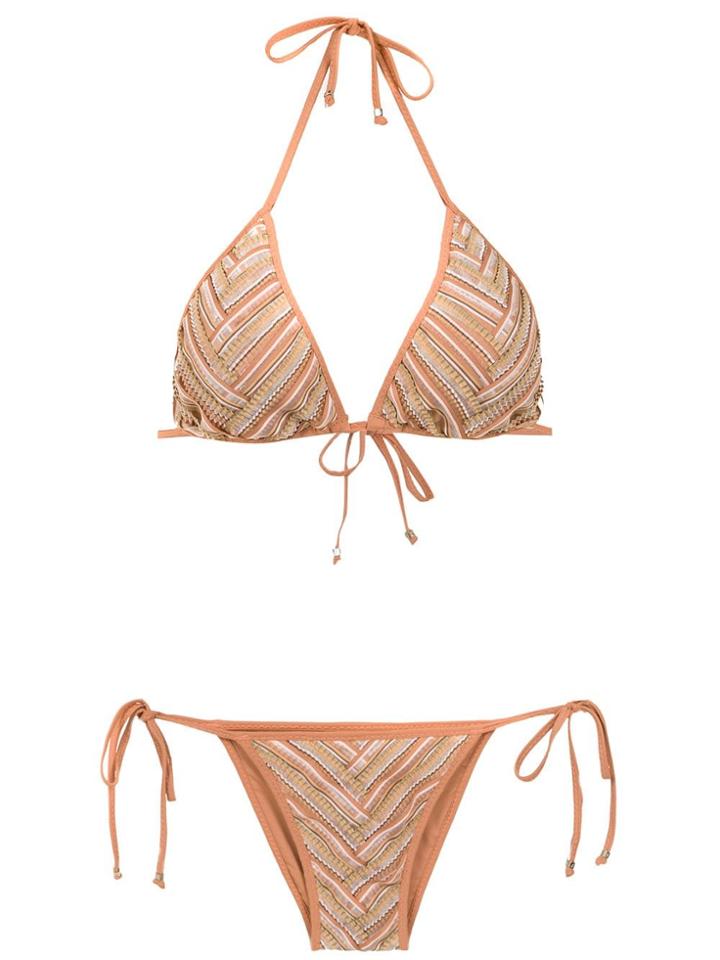 Amir Slama Printed Bikini Set - Neutrals
