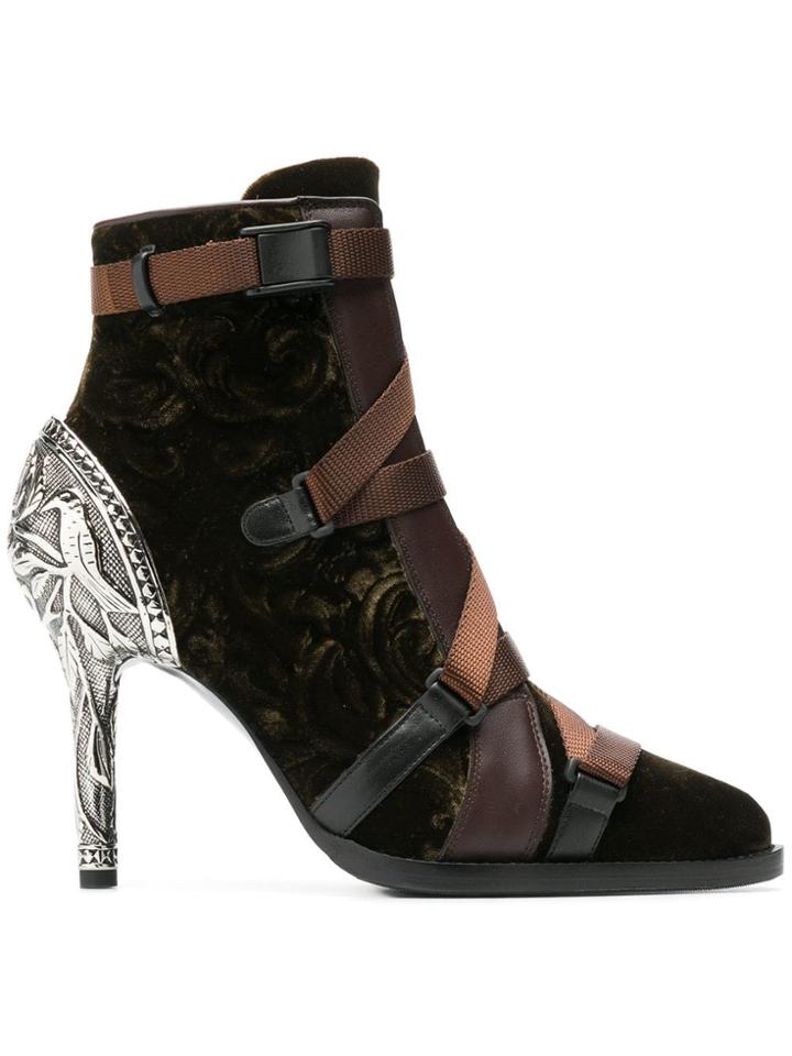 Chloé Velvet Stiletto Ankle Boots - Brown