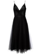 Valentino A-line Tulle Dress, Women's, Size: 42, Black, Polyamide/viscose/spandex/elastane/silk