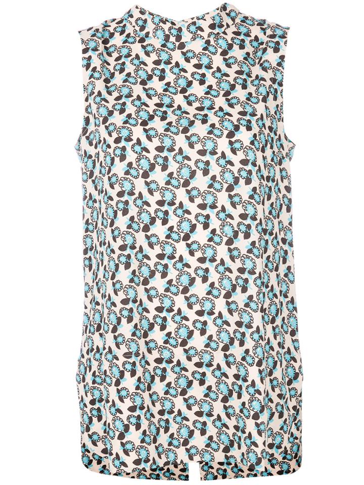 Marni Floral Mock Neck Top - Nude & Neutrals