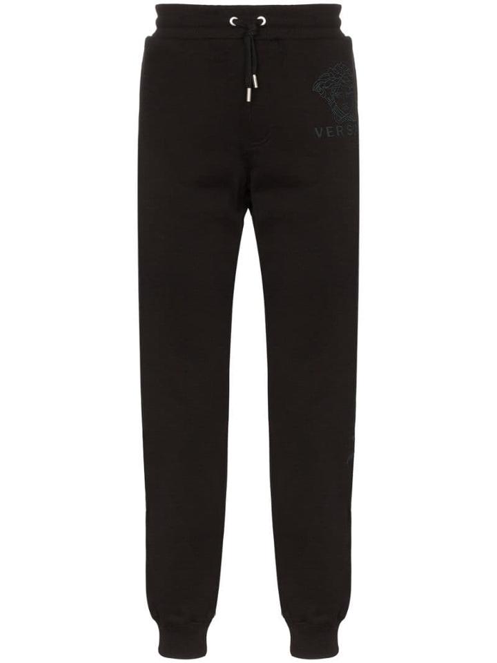 Versace Medusa Motif Patch Track Pants - Black