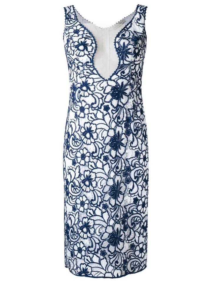 Martha Medeiros Floral Lace Raissa Dress, Women's, Size: 38, Blue, Polyester