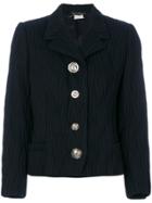Versace Vintage Cropped Textured Jacket - Black