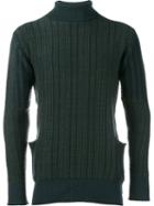 Curieux Roll Neck Jumper, Men's, Size: Small, Green, Cashmere