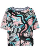 Antonio Marras - Floral Print Shortsleeved Blouse - Women - Cotton/spandex/elastane - 44, Black, Cotton/spandex/elastane