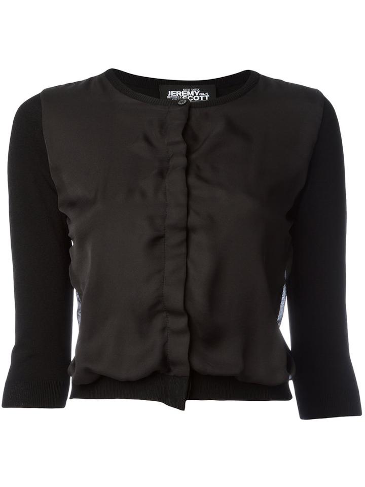 Jeremy Scott - Paneled Cardigan - Women - Polyamide/polyester/rayon - 42, Black, Polyamide/polyester/rayon