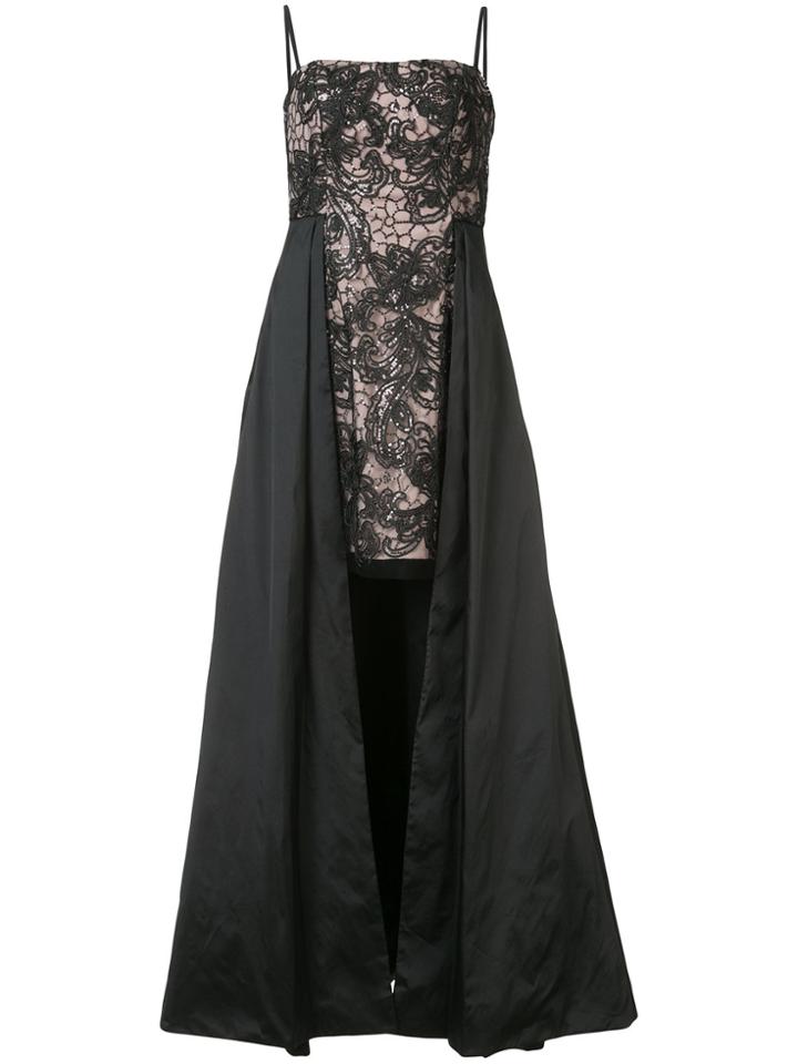Tadashi Shoji Lace Embroidered Gown - Blue