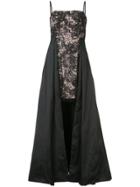 Tadashi Shoji Lace Embroidered Gown - Blue