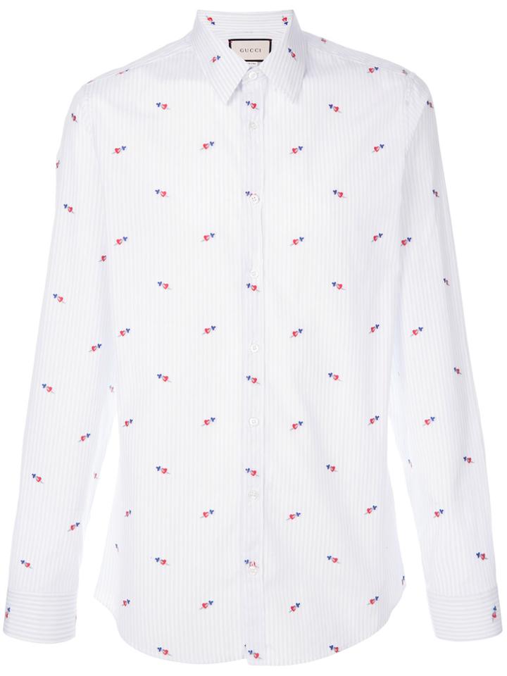Gucci Pierced Hearts Fil Coupé Shirt - Blue