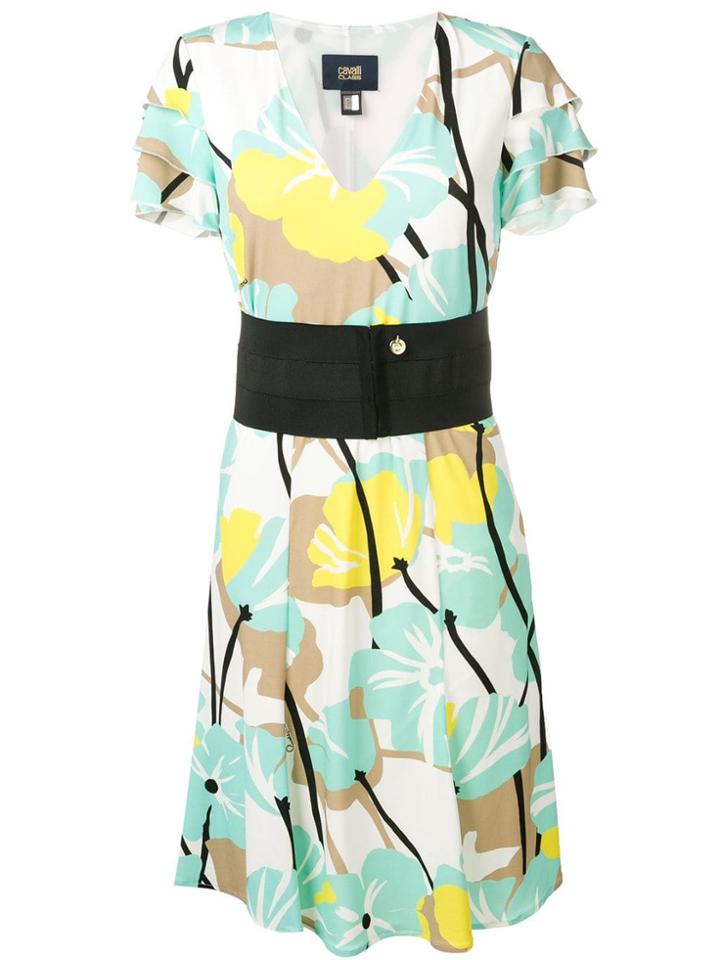 Cavalli Class Ruffled Sleeve Dress - Blue