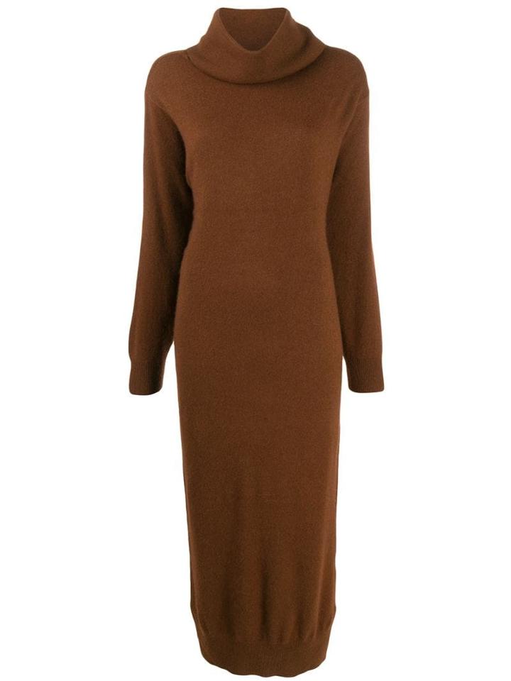 Mes Demoiselles Roll-neck Jumper Dress - Brown