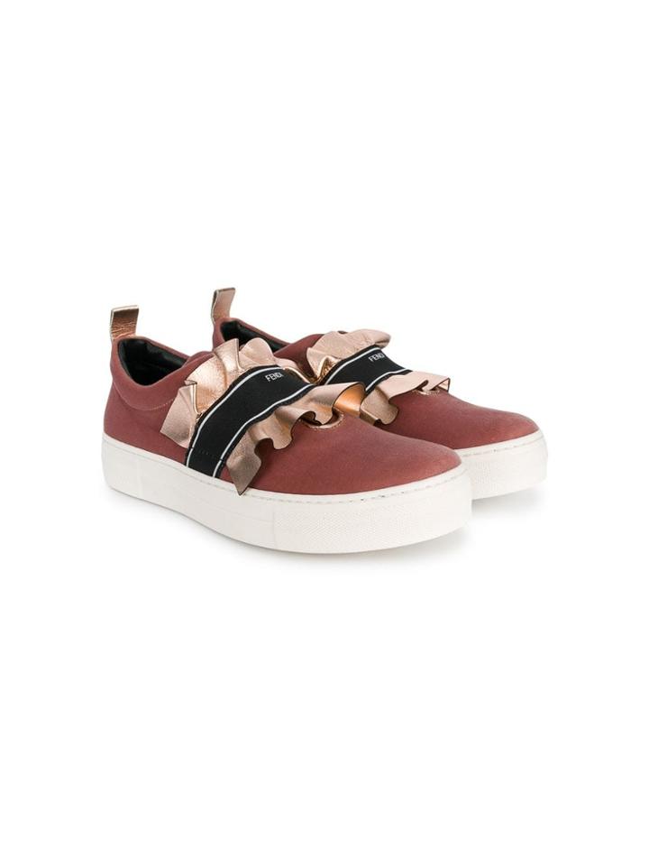 Fendi Kids Teen Ruffle Slip-on Sneakers - Nude & Neutrals