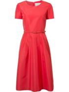 Carolina Herrera Floral Trumpet Dress - Red