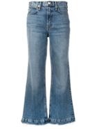 Rag & Bone Frayed Wide-leg Jeans - Blue