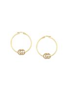 Gucci Gg Running Earrings With Diamonds, Small - Gold