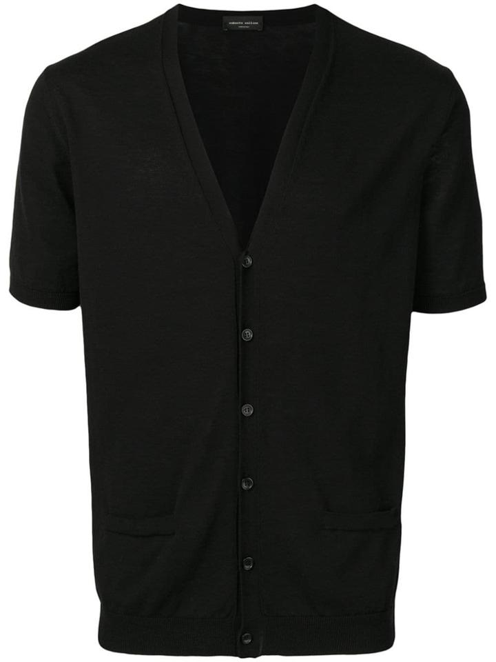 Roberto Collina Short-sleeved Cardigan - Black