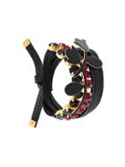 Marni Embellished Floral Wrap Bracelet, Women's, Black