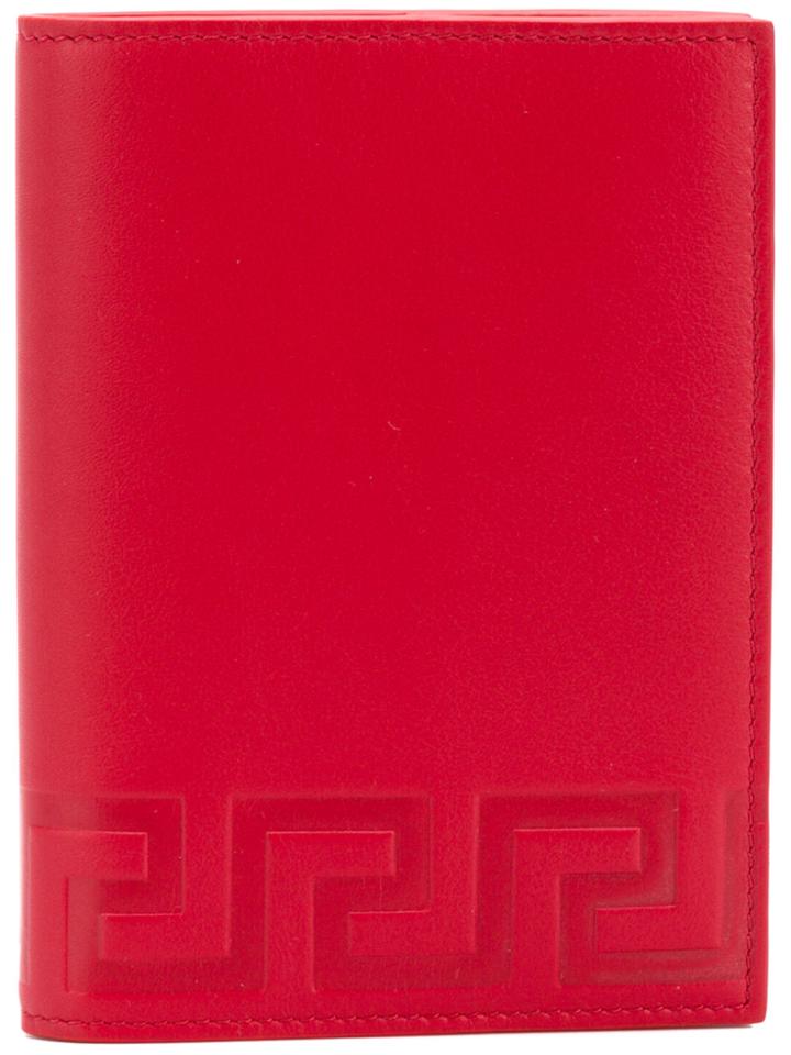 Versace Grecca Document Wallet - Red