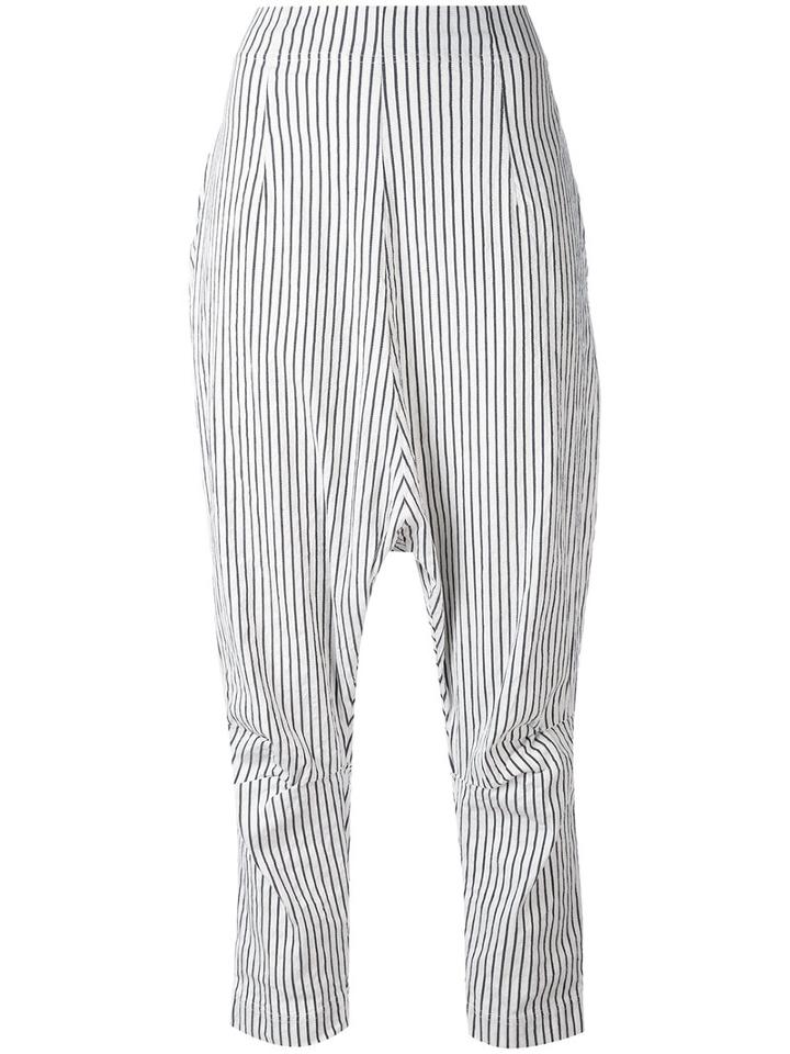 Rundholz Black Label - Drop Crotch Pants - Women - Linen/flax/polyamide/spandex/elastane/viscose - M, White, Linen/flax/polyamide/spandex/elastane/viscose