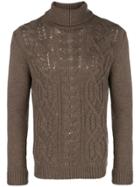 Tagliatore Todd Cable Knit Jumper - Brown