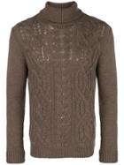 Tagliatore Todd Cable Knit Jumper - Brown