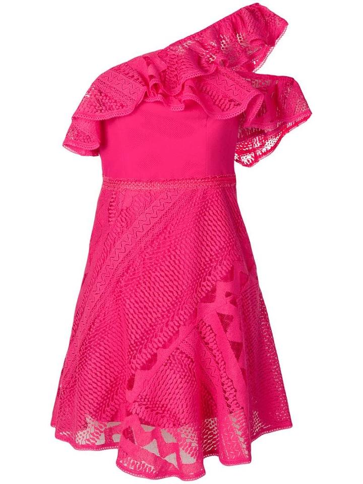 Three Floor Forward Frills Dress - Pink